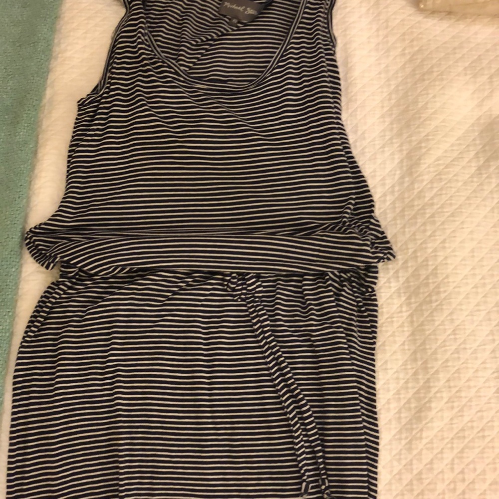 Blue and white cotton striped Michael star dress